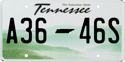 TN license plate A3646S