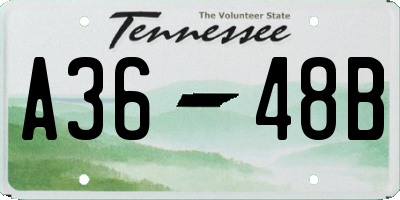 TN license plate A3648B