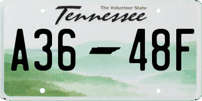 TN license plate A3648F