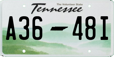 TN license plate A3648I