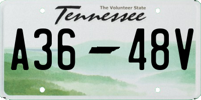 TN license plate A3648V