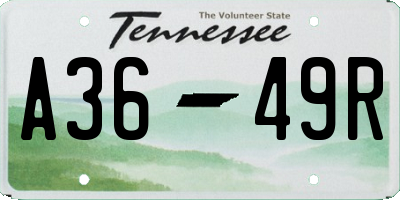 TN license plate A3649R