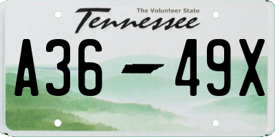 TN license plate A3649X