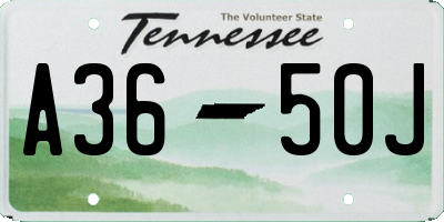TN license plate A3650J