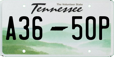 TN license plate A3650P