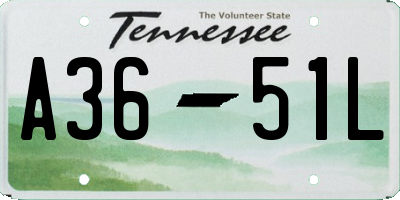 TN license plate A3651L