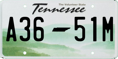 TN license plate A3651M