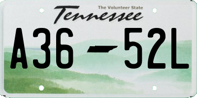 TN license plate A3652L