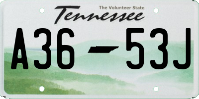 TN license plate A3653J