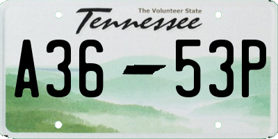 TN license plate A3653P