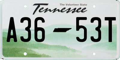TN license plate A3653T