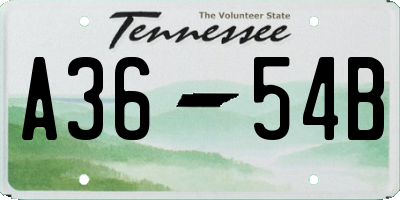 TN license plate A3654B