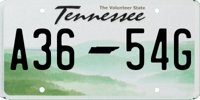 TN license plate A3654G