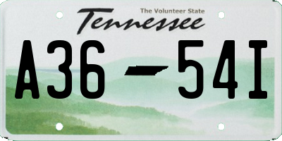 TN license plate A3654I