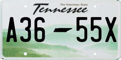 TN license plate A3655X