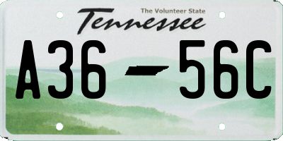 TN license plate A3656C