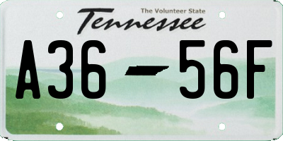 TN license plate A3656F