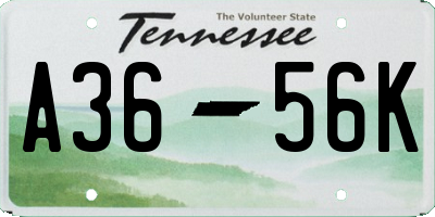 TN license plate A3656K