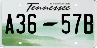 TN license plate A3657B
