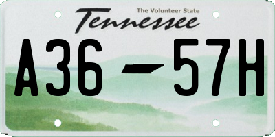 TN license plate A3657H