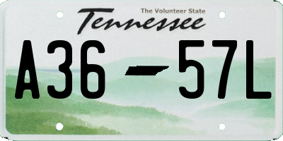 TN license plate A3657L