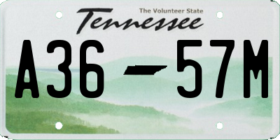 TN license plate A3657M