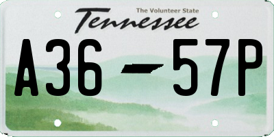 TN license plate A3657P