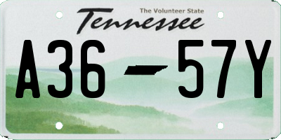 TN license plate A3657Y