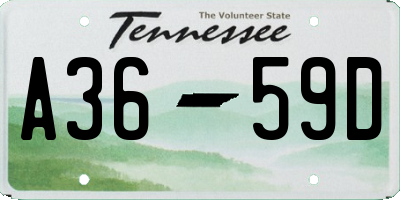 TN license plate A3659D