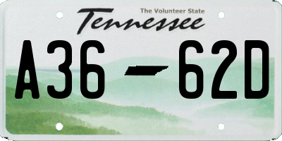 TN license plate A3662D