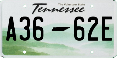 TN license plate A3662E