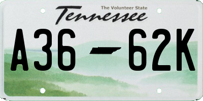 TN license plate A3662K