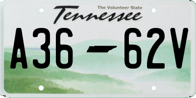 TN license plate A3662V