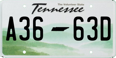 TN license plate A3663D