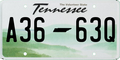 TN license plate A3663Q