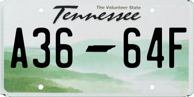 TN license plate A3664F