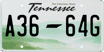 TN license plate A3664G