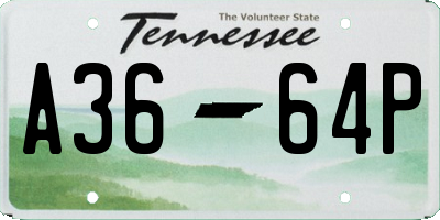 TN license plate A3664P