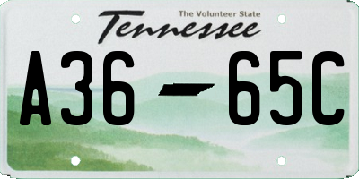 TN license plate A3665C