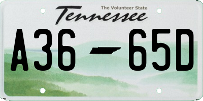 TN license plate A3665D