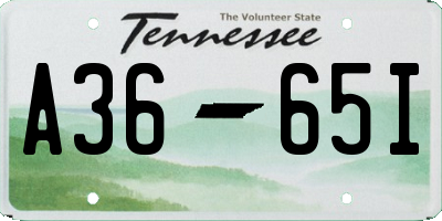 TN license plate A3665I