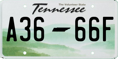 TN license plate A3666F