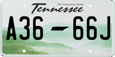 TN license plate A3666J
