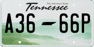 TN license plate A3666P