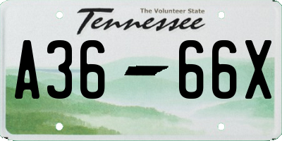 TN license plate A3666X
