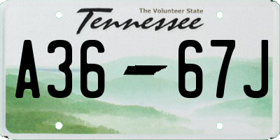 TN license plate A3667J