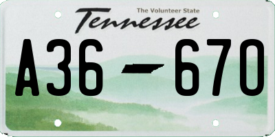 TN license plate A3667O