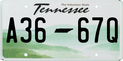 TN license plate A3667Q