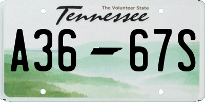 TN license plate A3667S