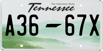 TN license plate A3667X